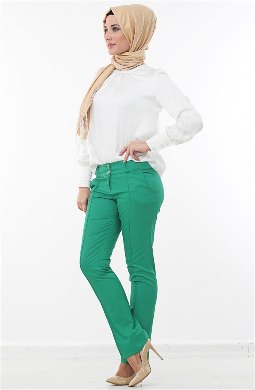 Klasik Kesim Yeşil Pantolon 1215-21