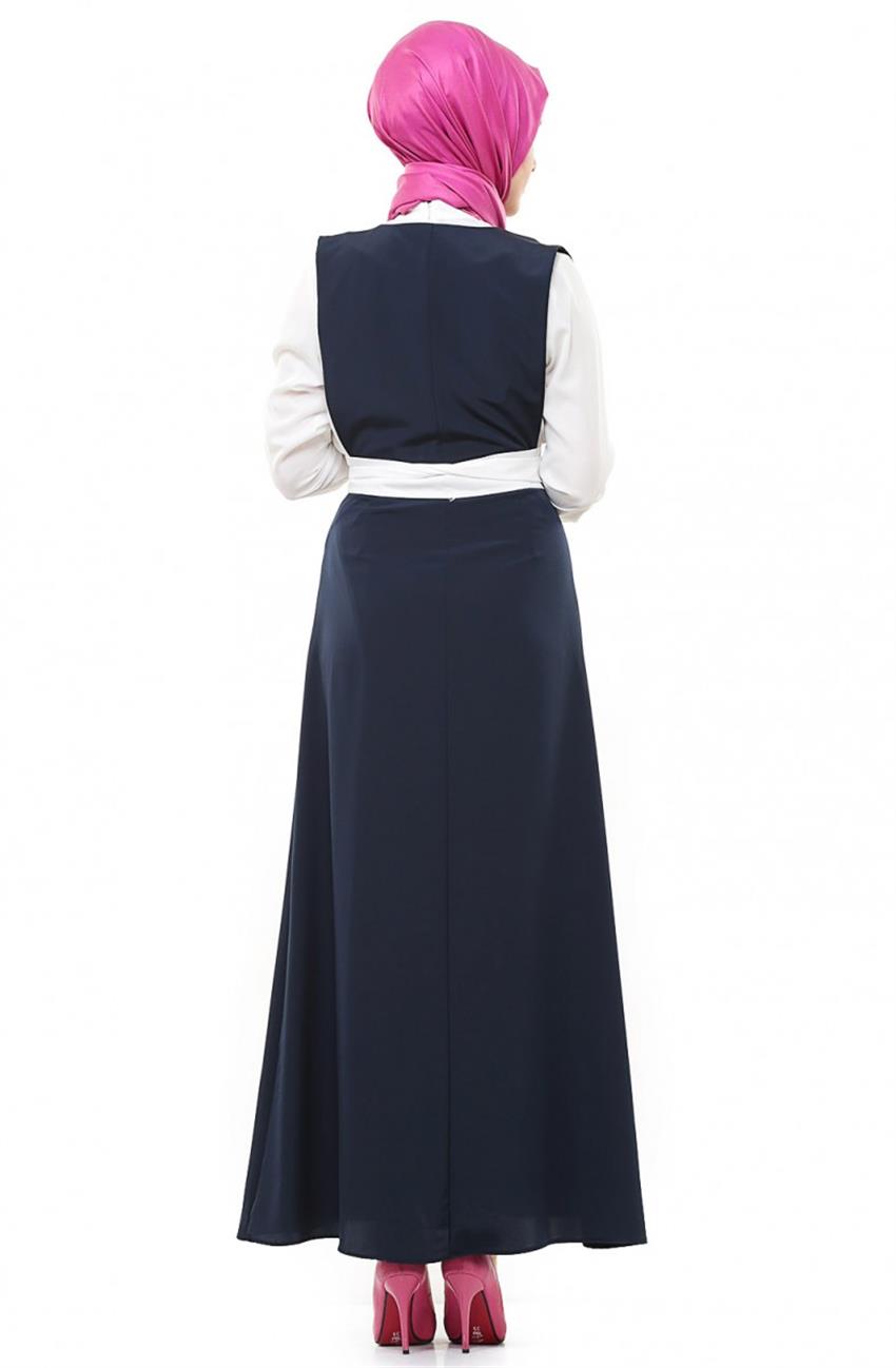 Dress Suit-White Navy Blue 1545-0217