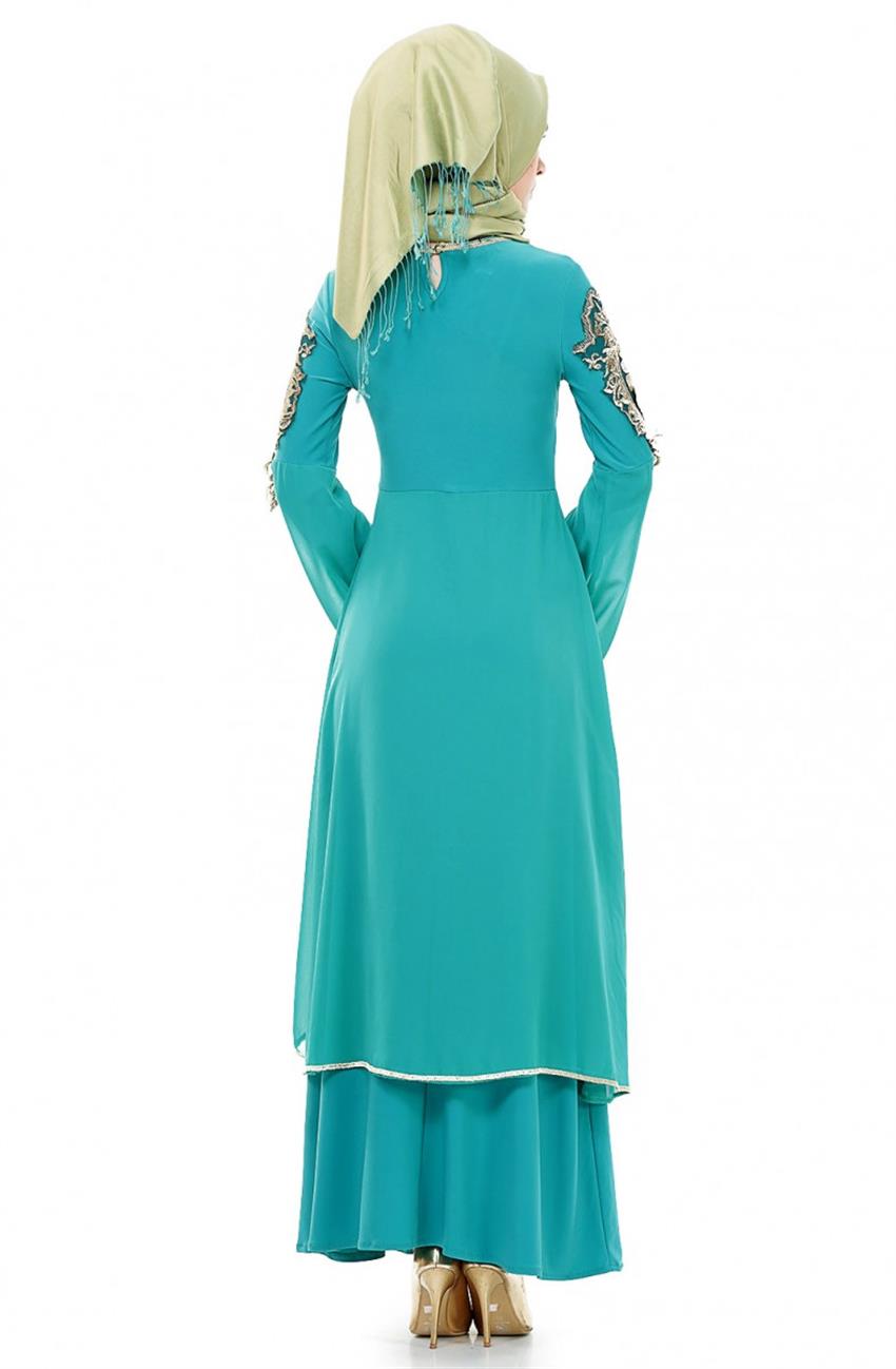 Evening Dress Dress-Turquoise 8392-19