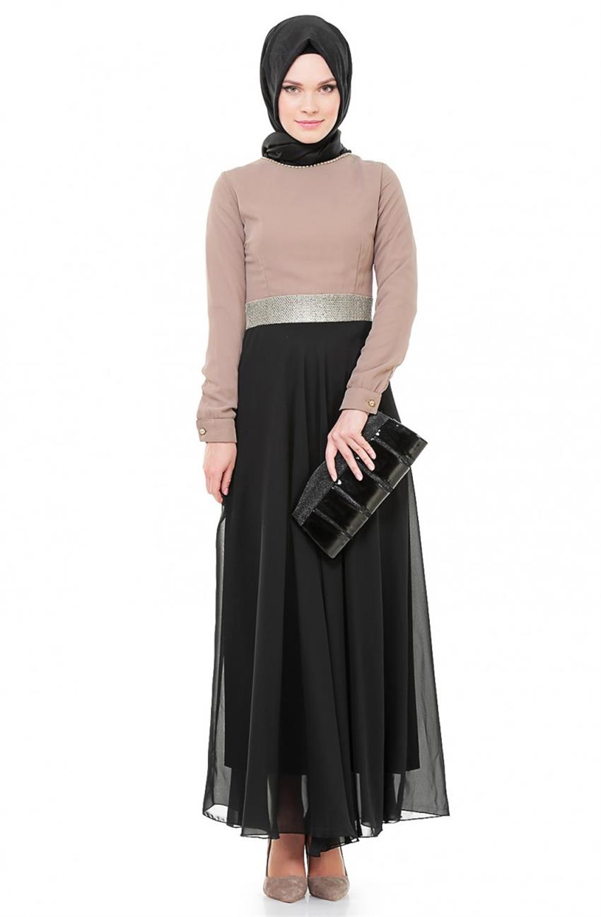 فستان-بني مينك أسود ar-8495-7201