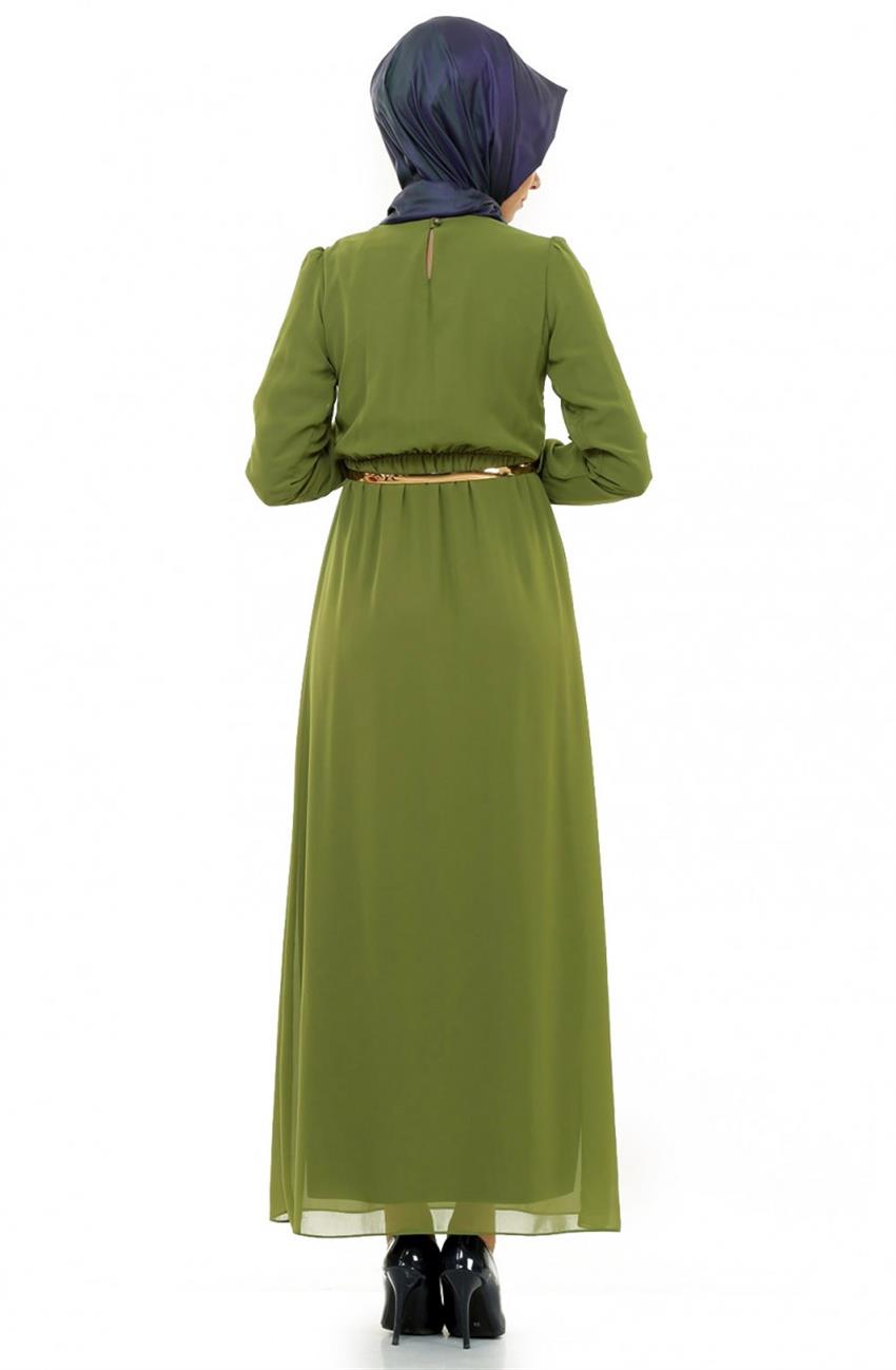 Şifon Elbise-Fıstık Yeşili 3004-23