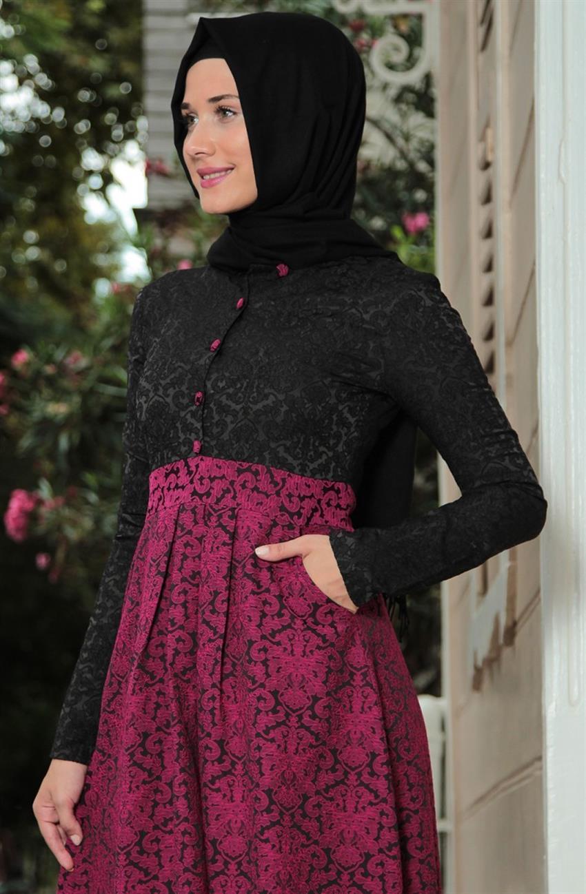 Ara Zeynep Bilyay فستان-فوشي أسود E24-4301