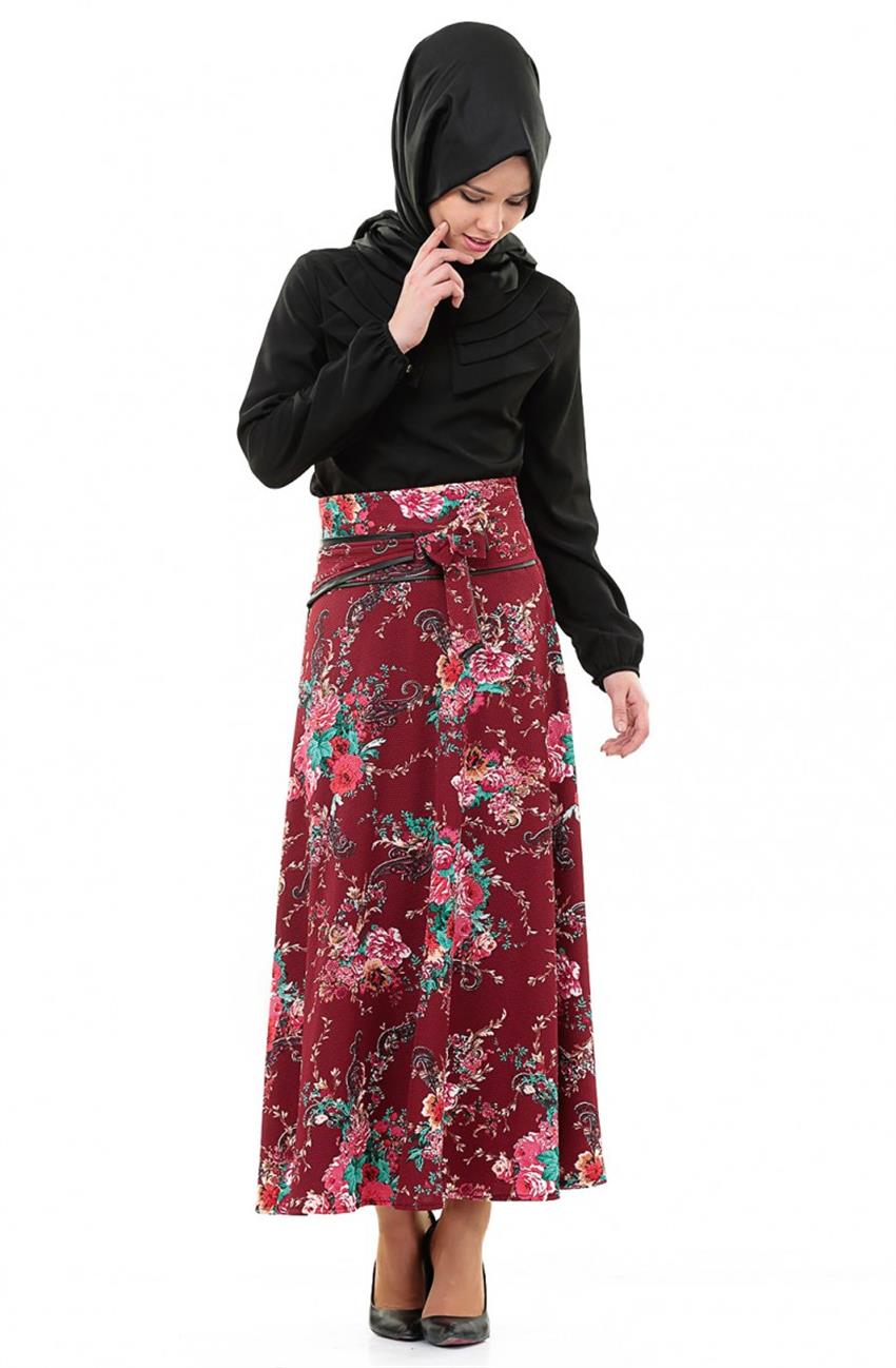 Moda Şahika Skirt-Claret Red 600-67