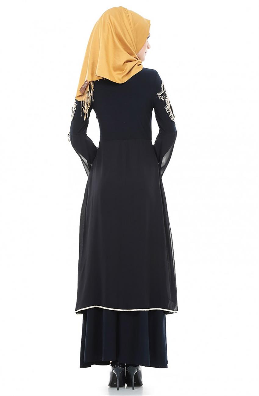 Evening Dress Dress-Navy Blue 8392-17