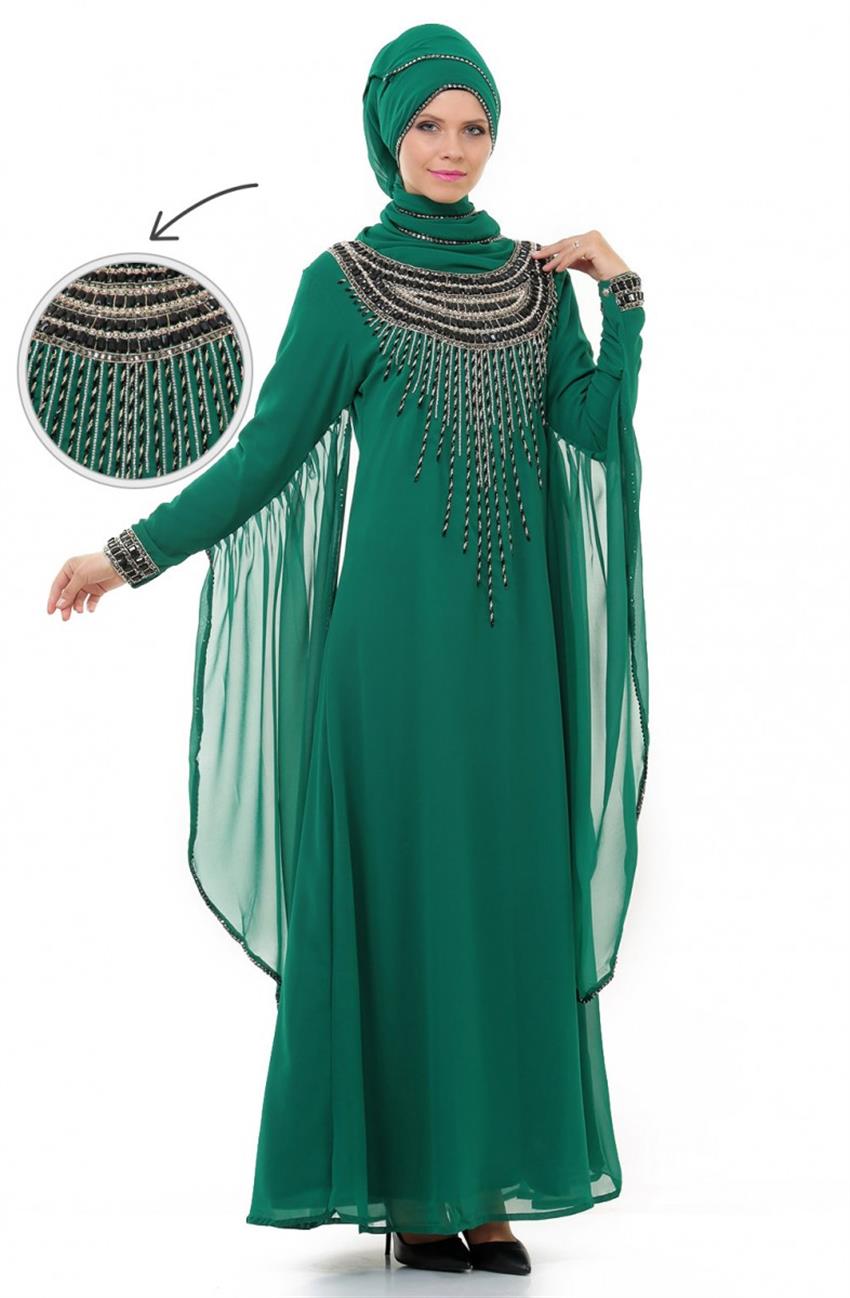 Evening Dress Dress-Green 3086-21