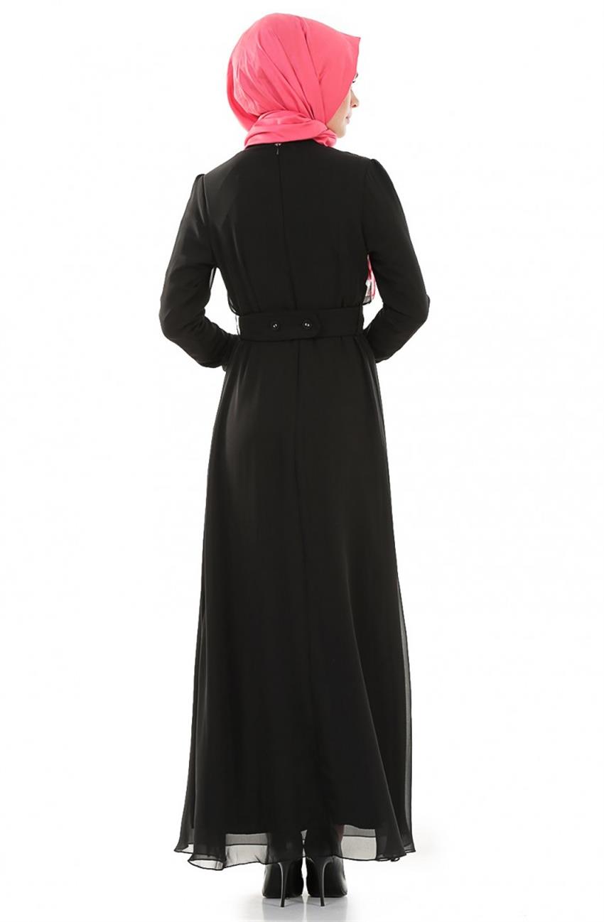 Şifon Siyah Elbise ARM429-01