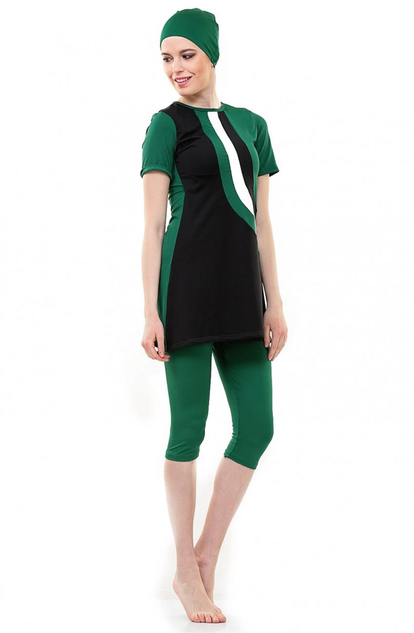 Tesettur ملابس سباحة-أخضر ar-1001-21
