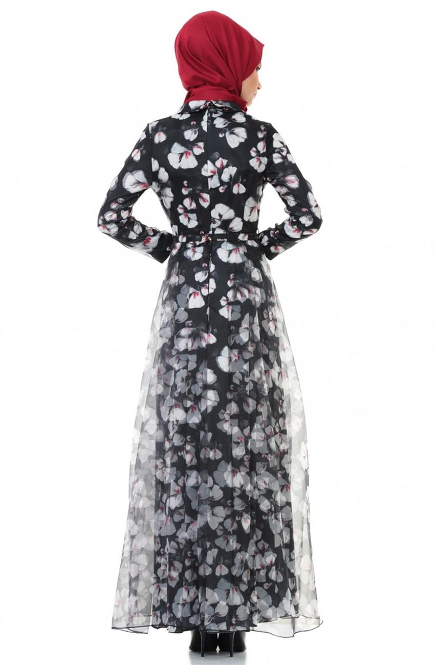 3 Boyutlu Evening Dress Dress-Black KA-A5-23019-12