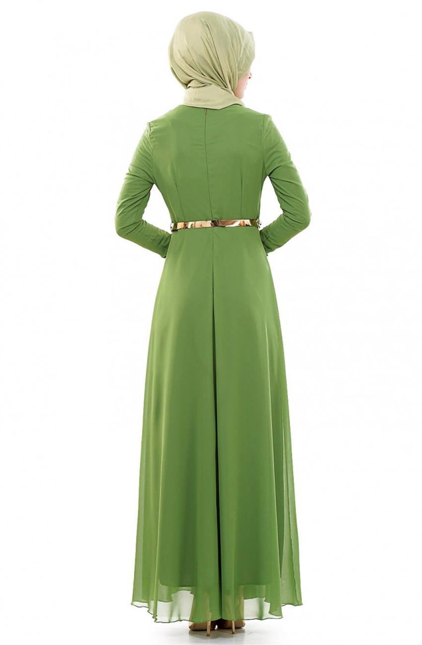 Evening Dress Dress-Fıstık Greeni 442-23