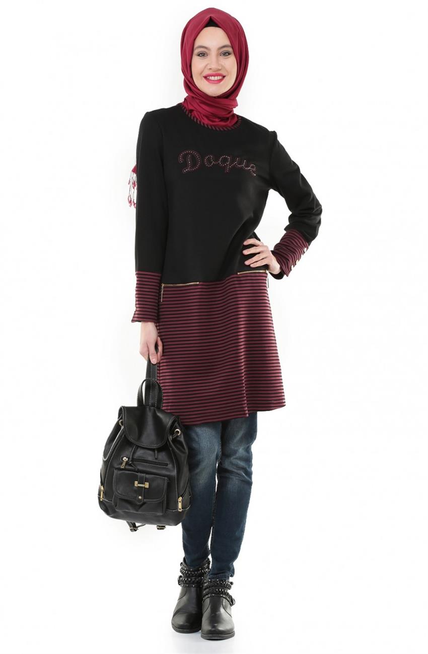 Tunic-Black Claret Red DO-A5-61016-1226