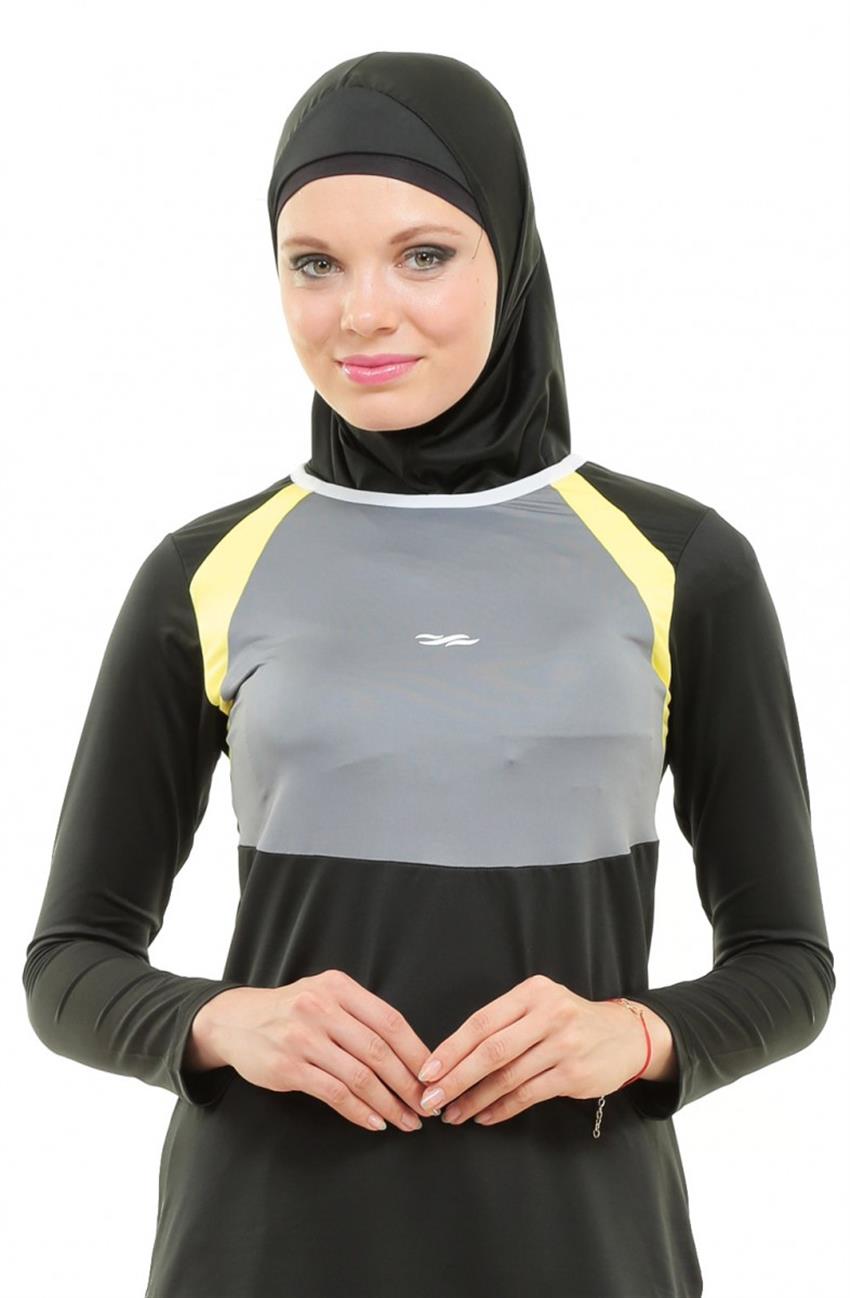 Tesettur ملابس سباحة-أسود ar-1026-01