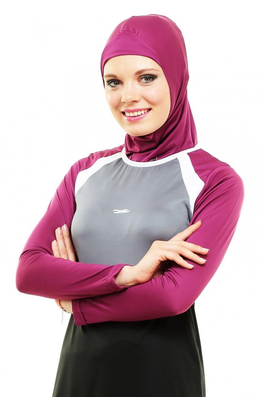 Tesettur ملابس سباحة-لون الفحم ar-1026-50