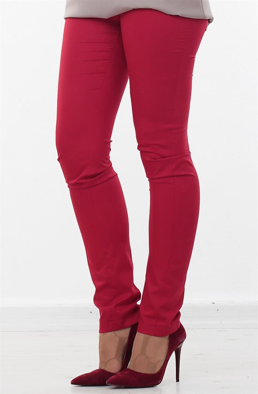 Klasik Kesim Kırmızı Pantolon 1213-34