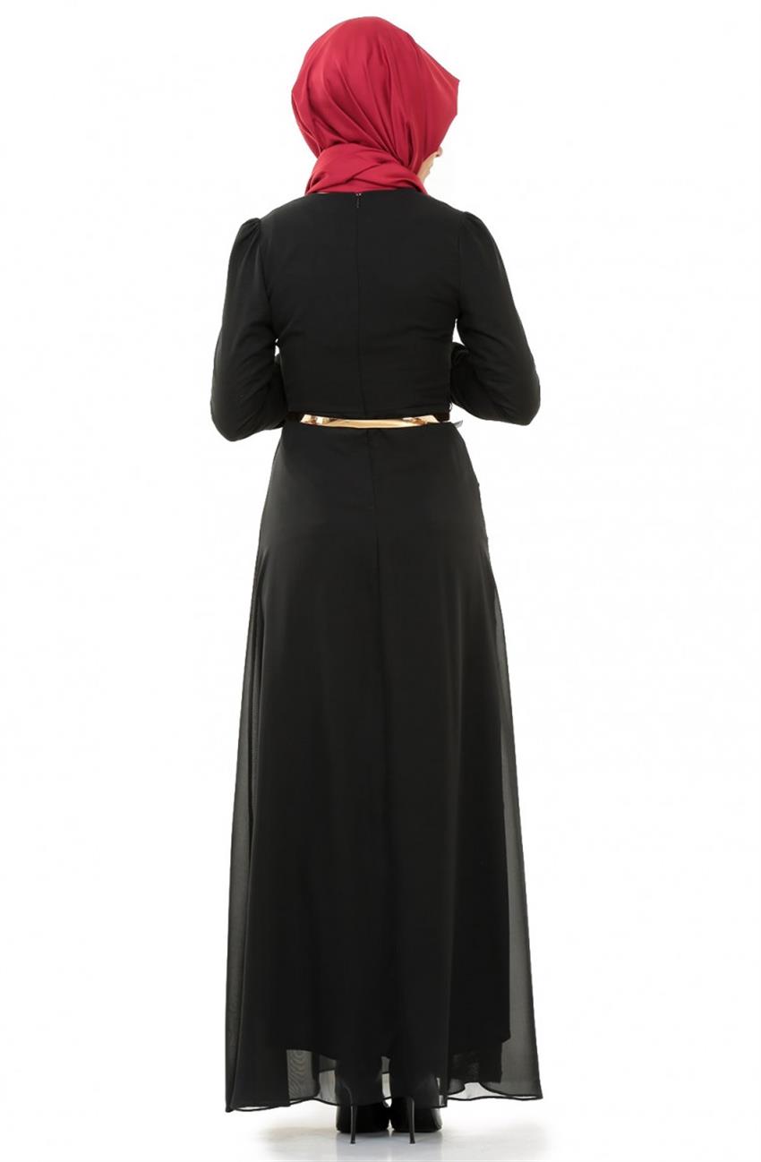 Ve Payet Evening Dress Dress-Black Fuchsia 4469-077-0143