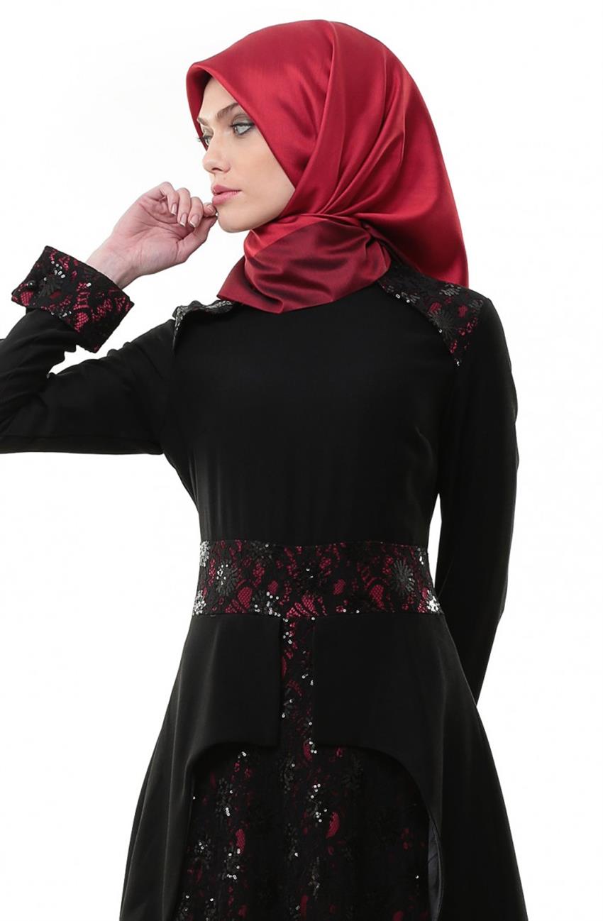 İpekdal فستان-أسود بوردو ar-3687-0167