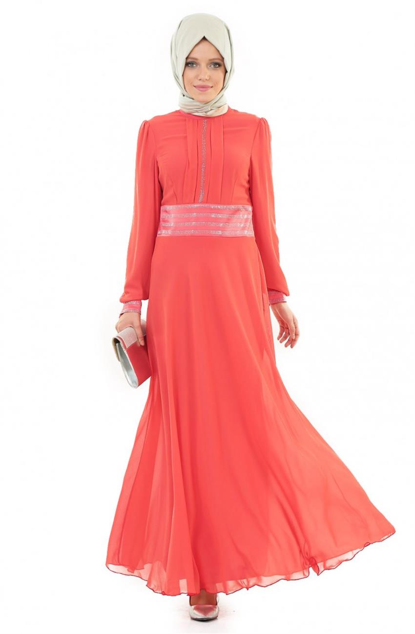 Evening Dress Dress-Coral ARM9045-71