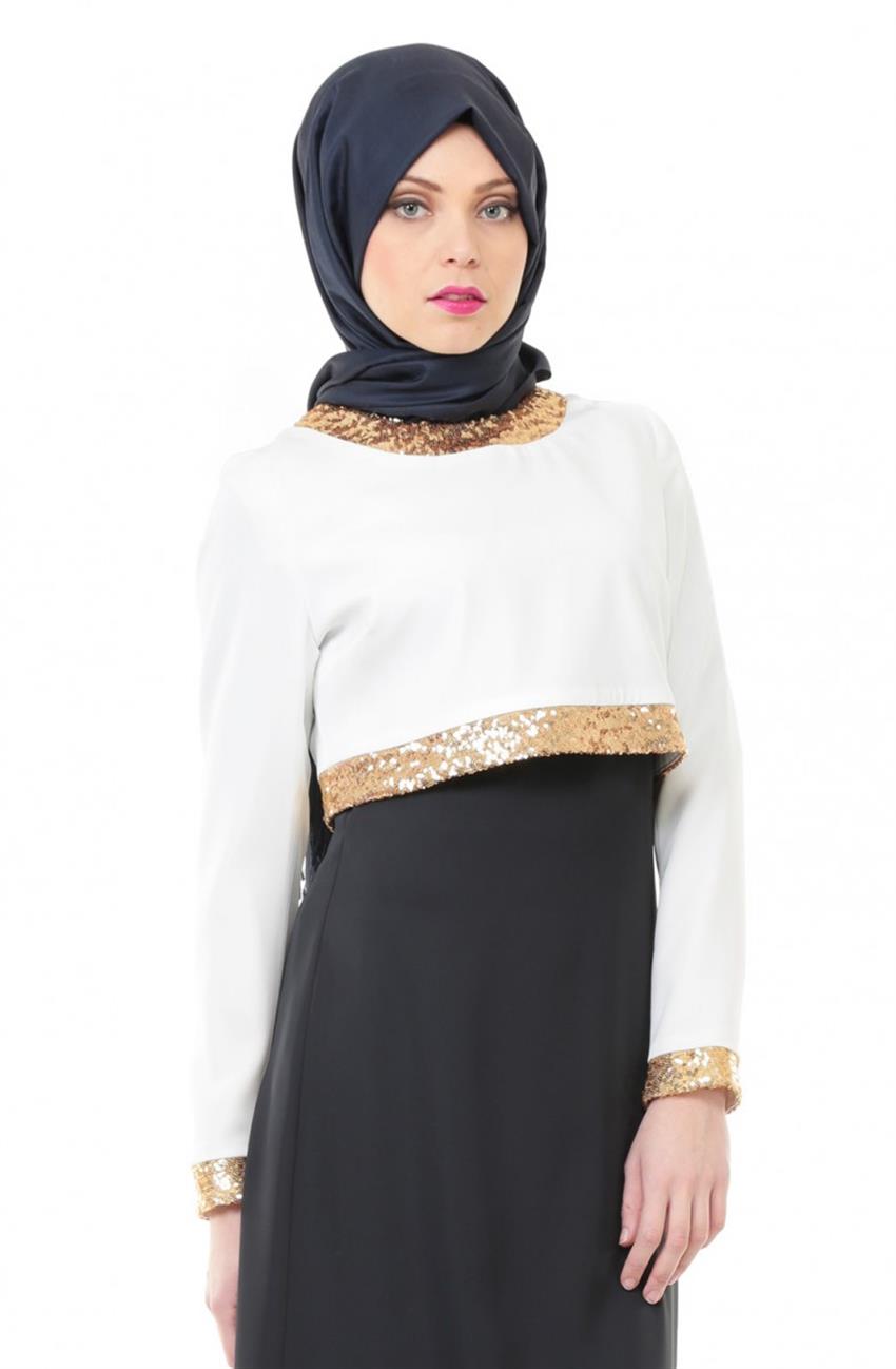فستان سهرة فستان-كحلي أبيض ar-3835-1752