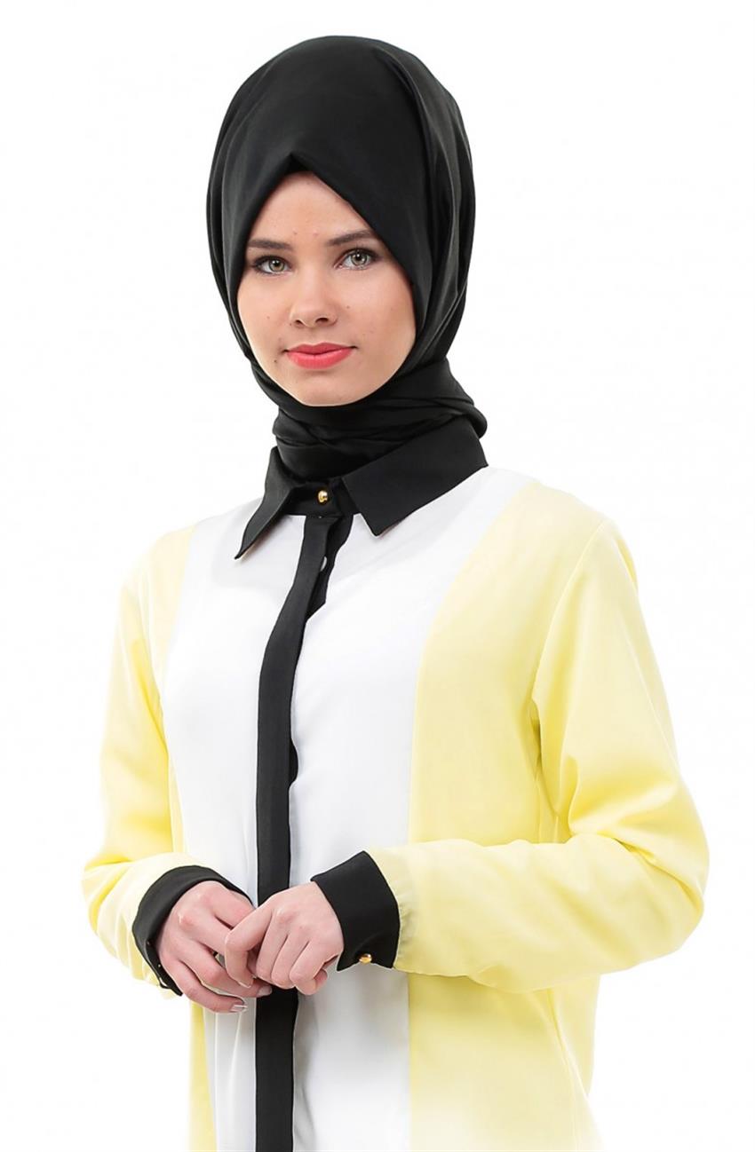 Tunic-Yellow White 1019-2902