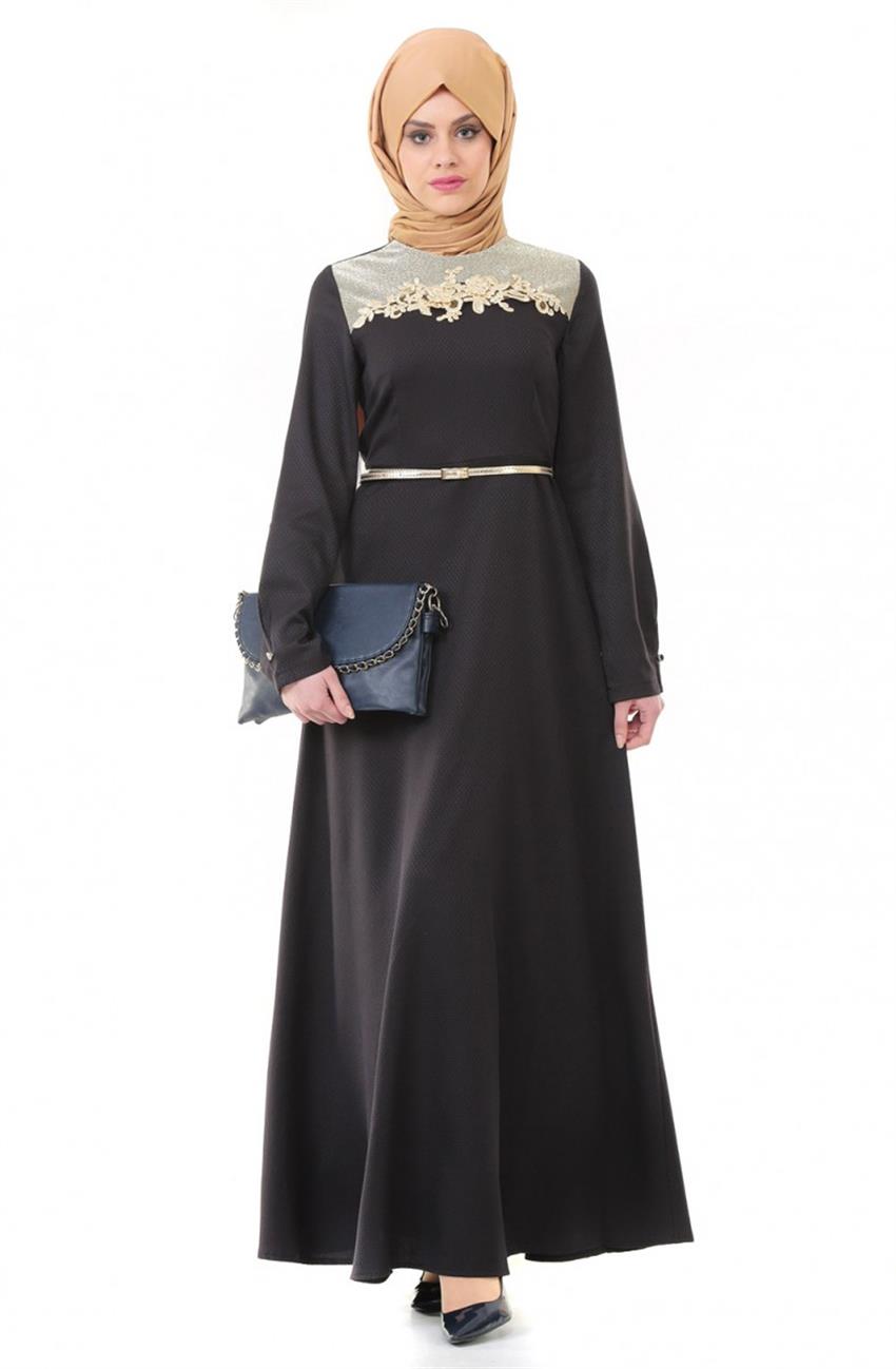 Ameerah Siyah Elbise 5918-01