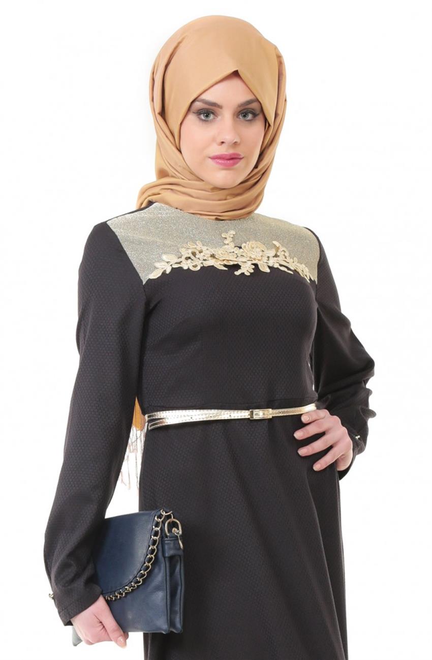 Ameerah Siyah Elbise 5918-01
