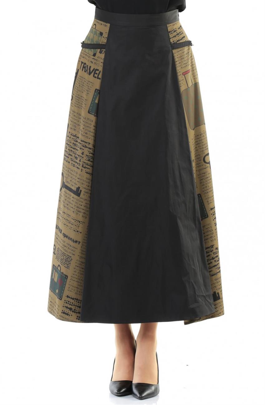 Skirt-Black Khaki KA-A5-12130-1221