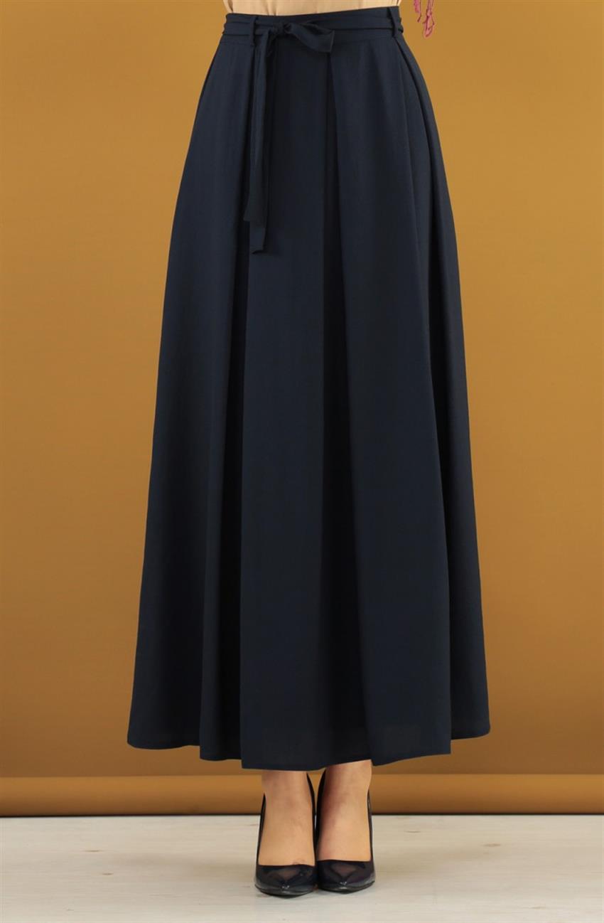 Skirt-Navy Blue F7381-08