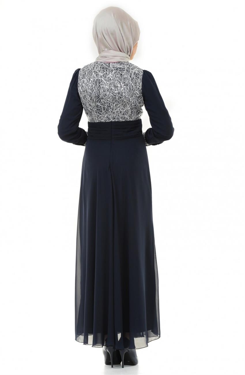 Evening Dress Dress-Navy Blue 7007-17