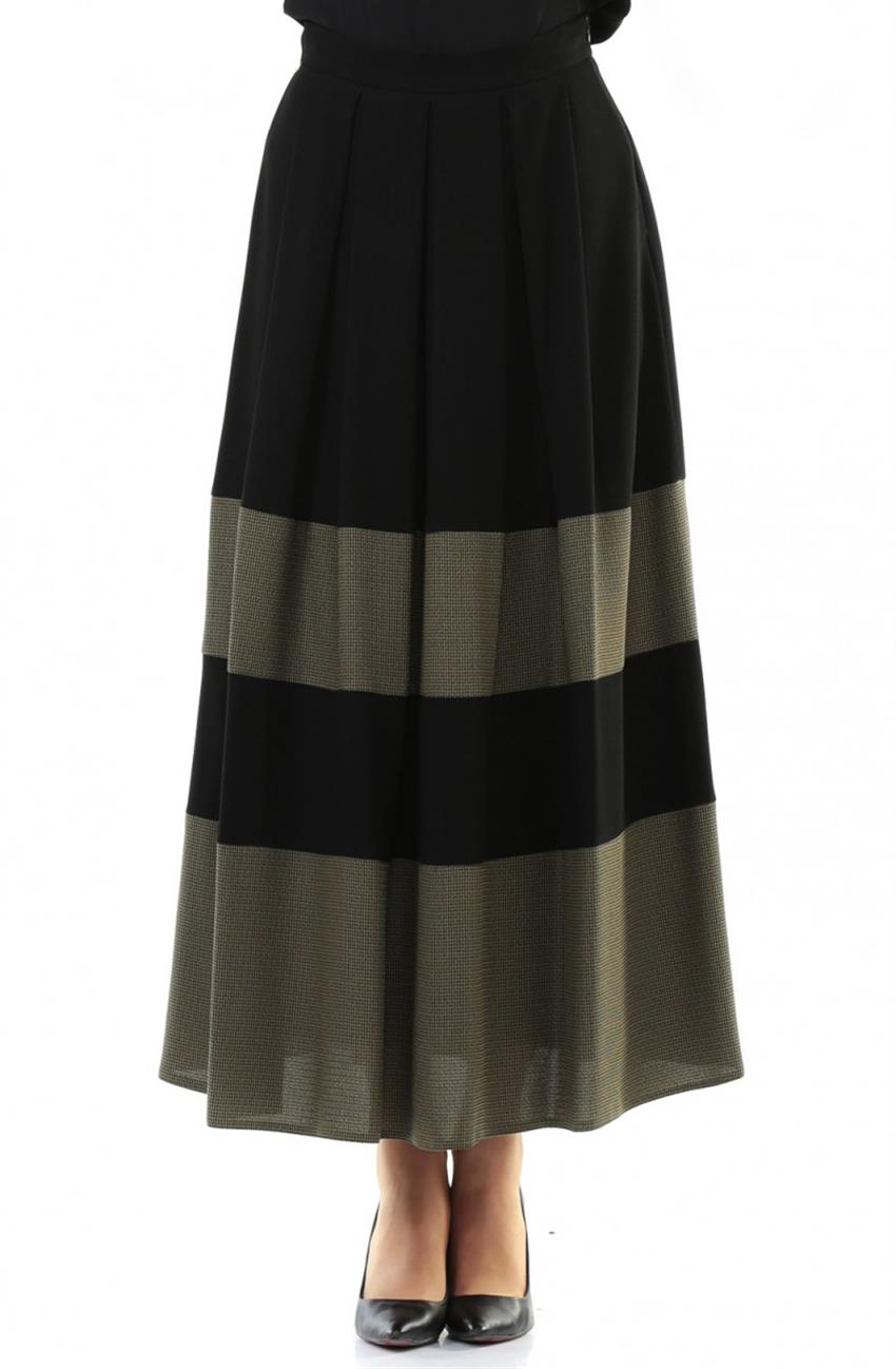 Skirt-Black Khaki KA-A5-12104-1221