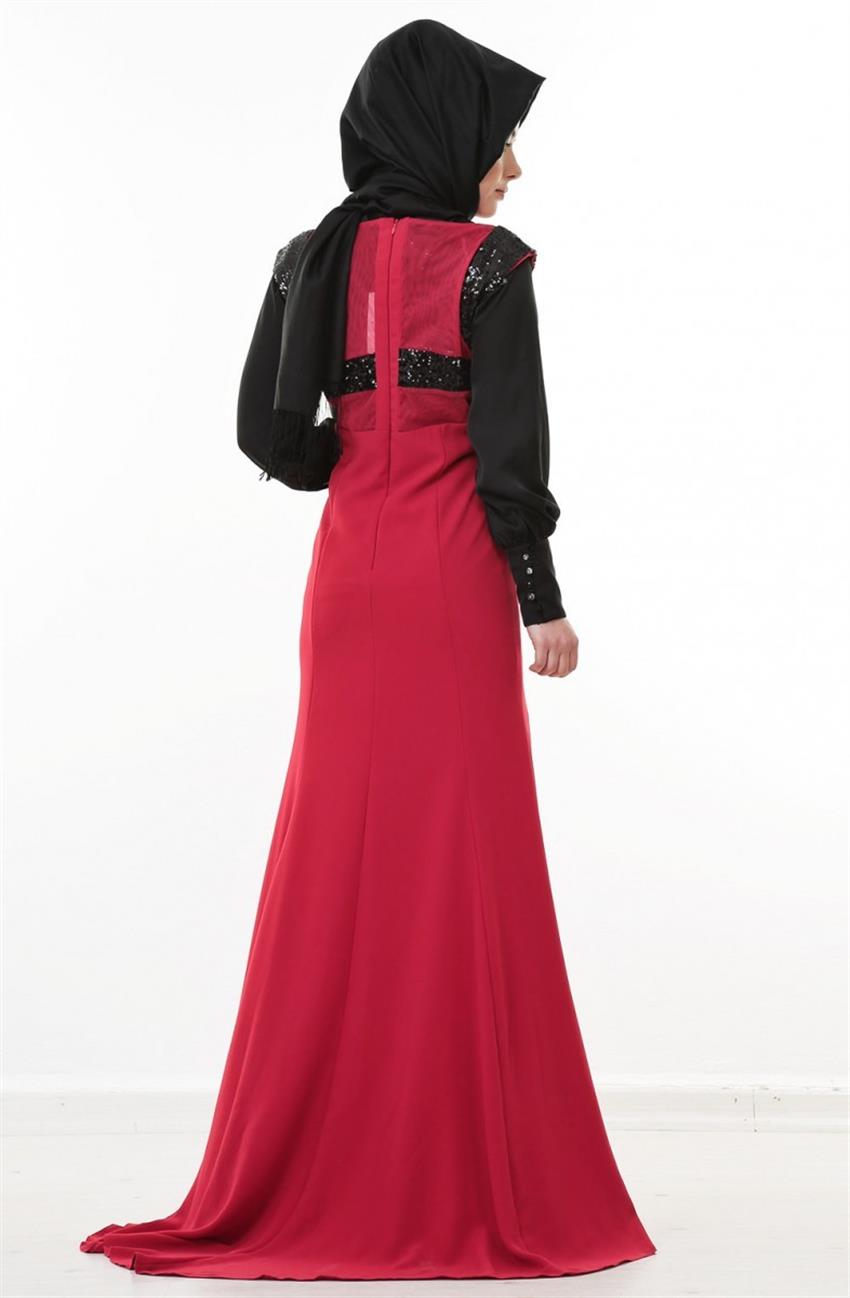 فستان سهرة فستان-أحمر أسود ar-5110-3401