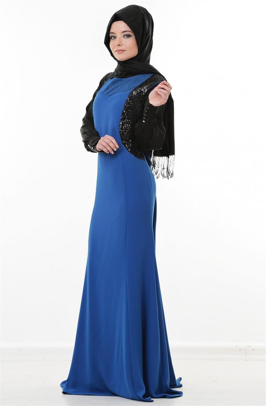 فستان سهرة فستان-أزرق غامق أسود ar-5110-4701