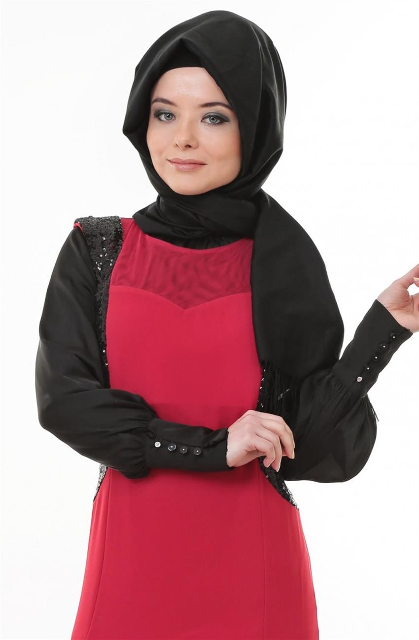 فستان سهرة فستان-أحمر أسود ar-5110-3401