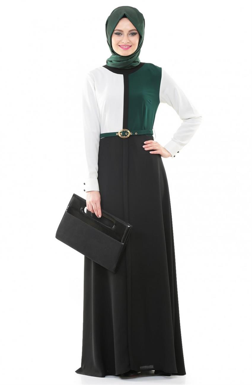 فستان-أخضر أسود ar-6382-2201