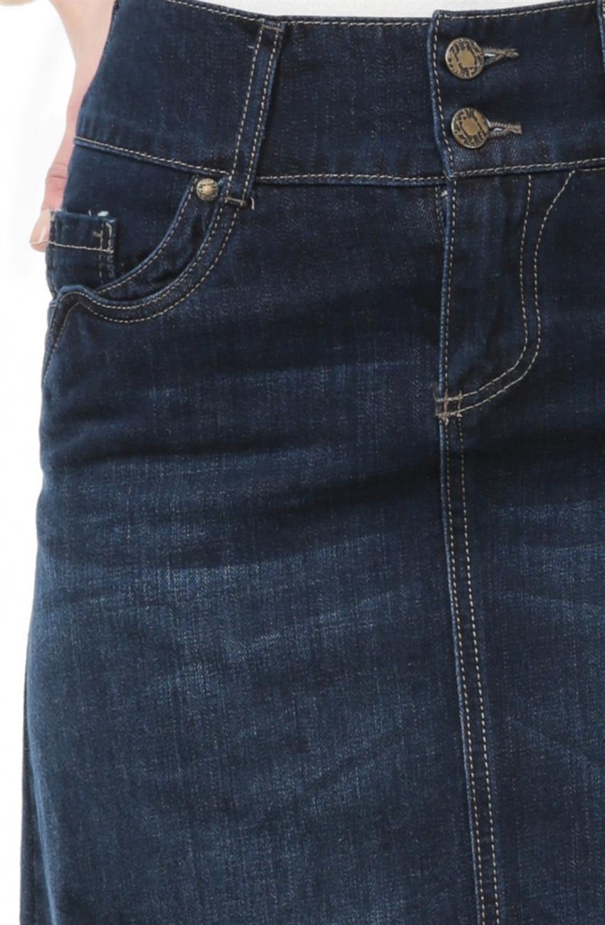 Jeans Skirt-Navy Blue 2058B-17