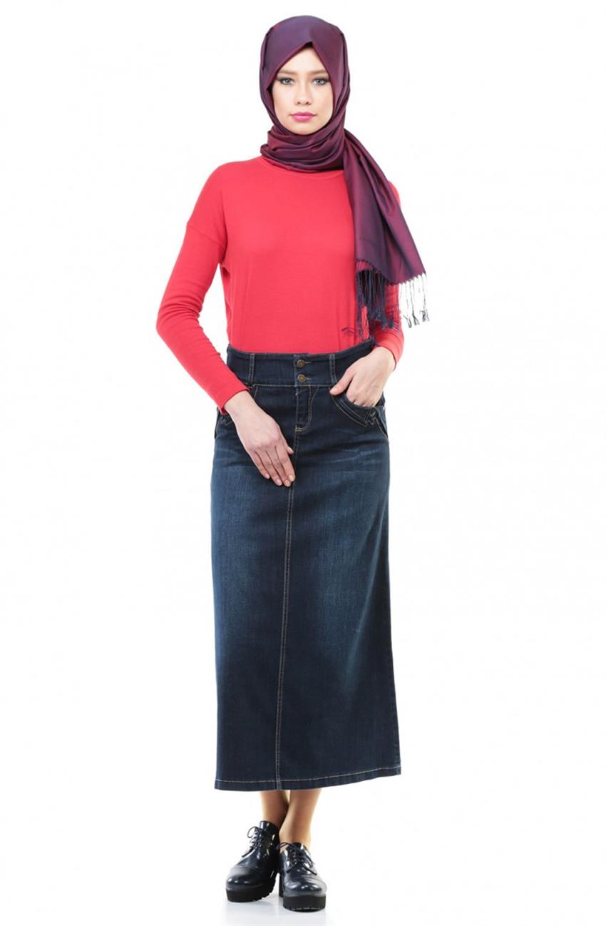 Jeans Skirt-Navy Blue 2025-17