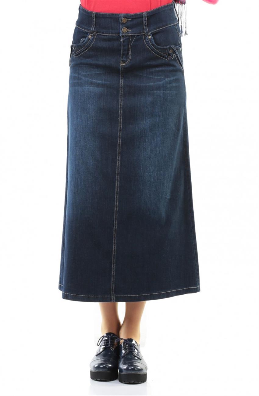 Jeans Skirt-Navy Blue 2025-17