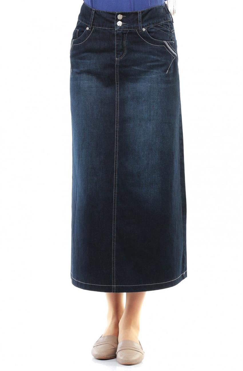 Jeans Skirt-Navy Blue 2029U-17
