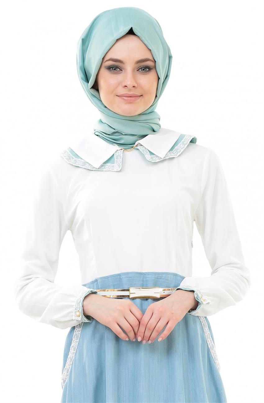 Butik Huri Dress White Minter 5073-0224
