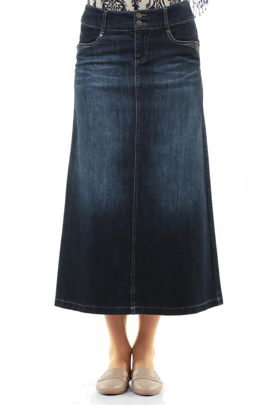 Jeans Skirt-Navy Blue 2030-17