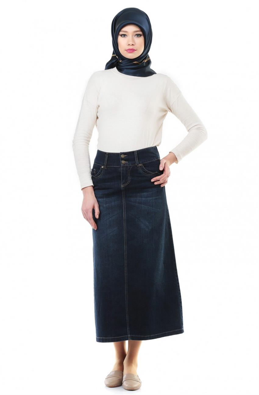Jeans Skirt-Navy Blue 2024-17
