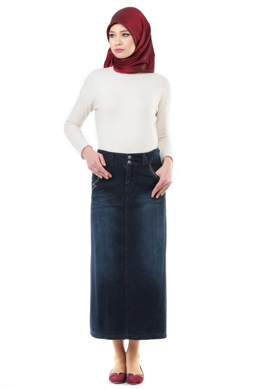 Jeans Skirt-Navy Blue 2024-17
