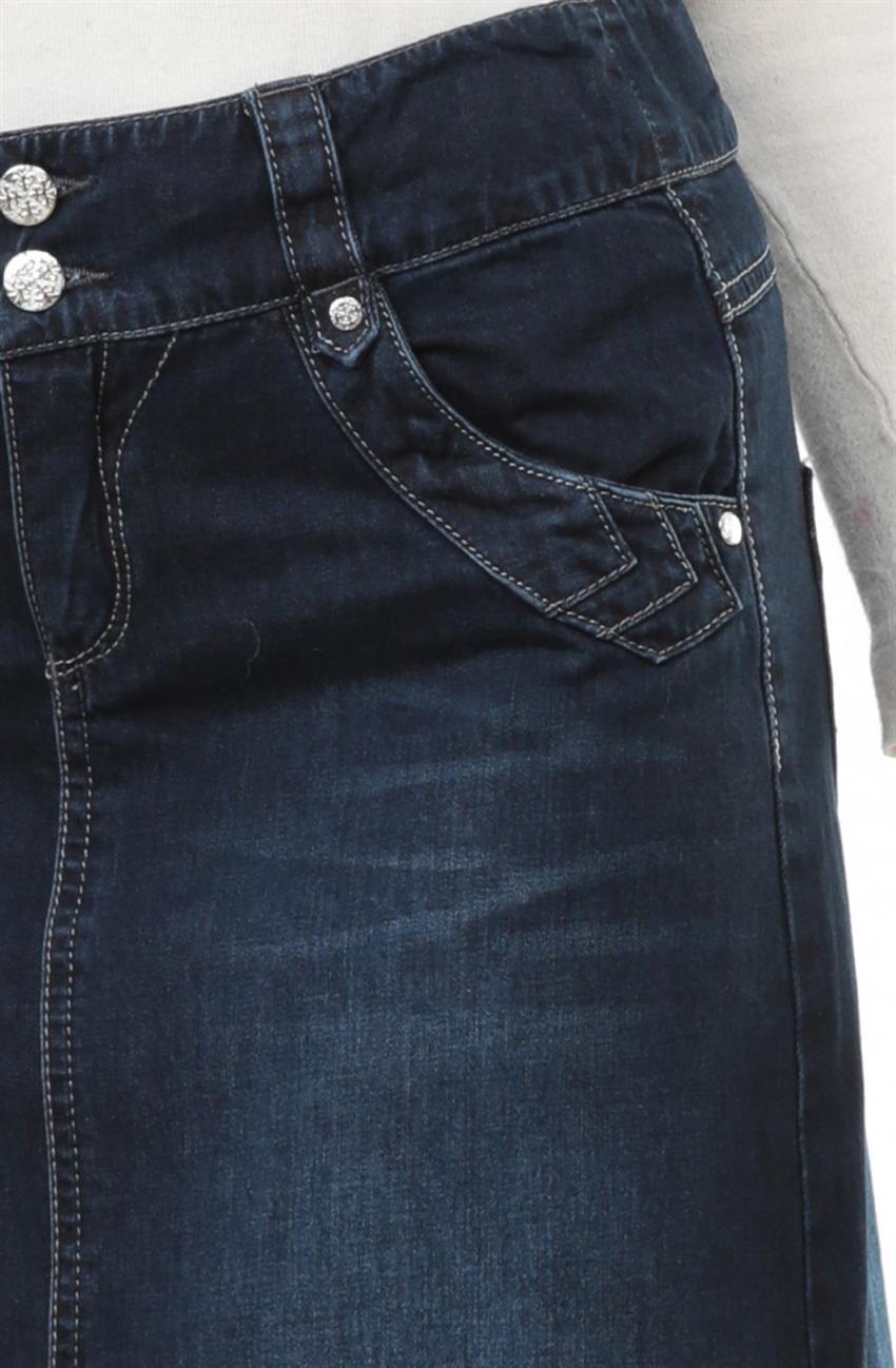 Jeans Skirt-Navy Blue 2022-17
