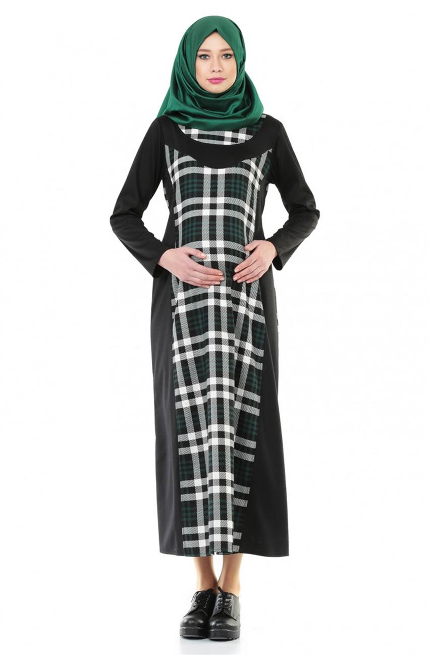 Dress-Black Green 1008-0121
