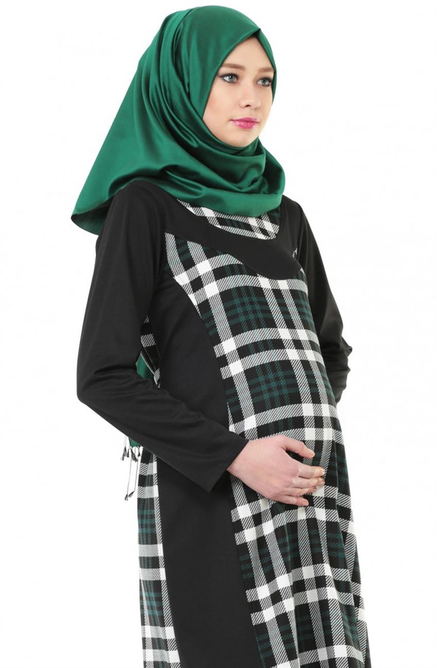 Dress-Black Green 1008-0121