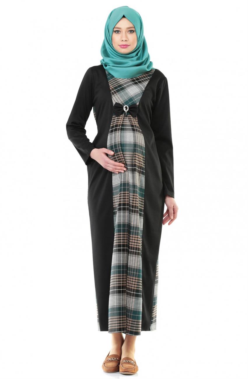 Dress-Black Green 1005-0121