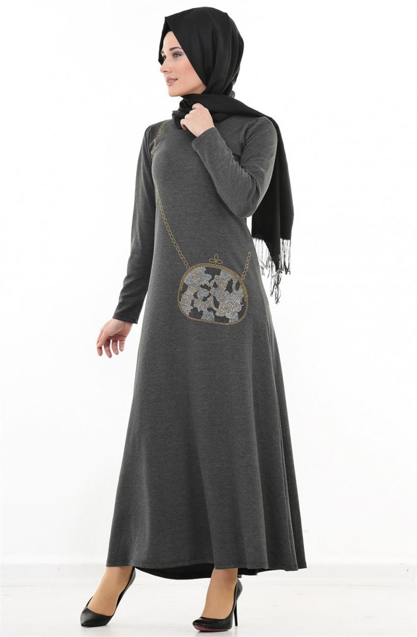 فستان-لون الفحم ELB011-50