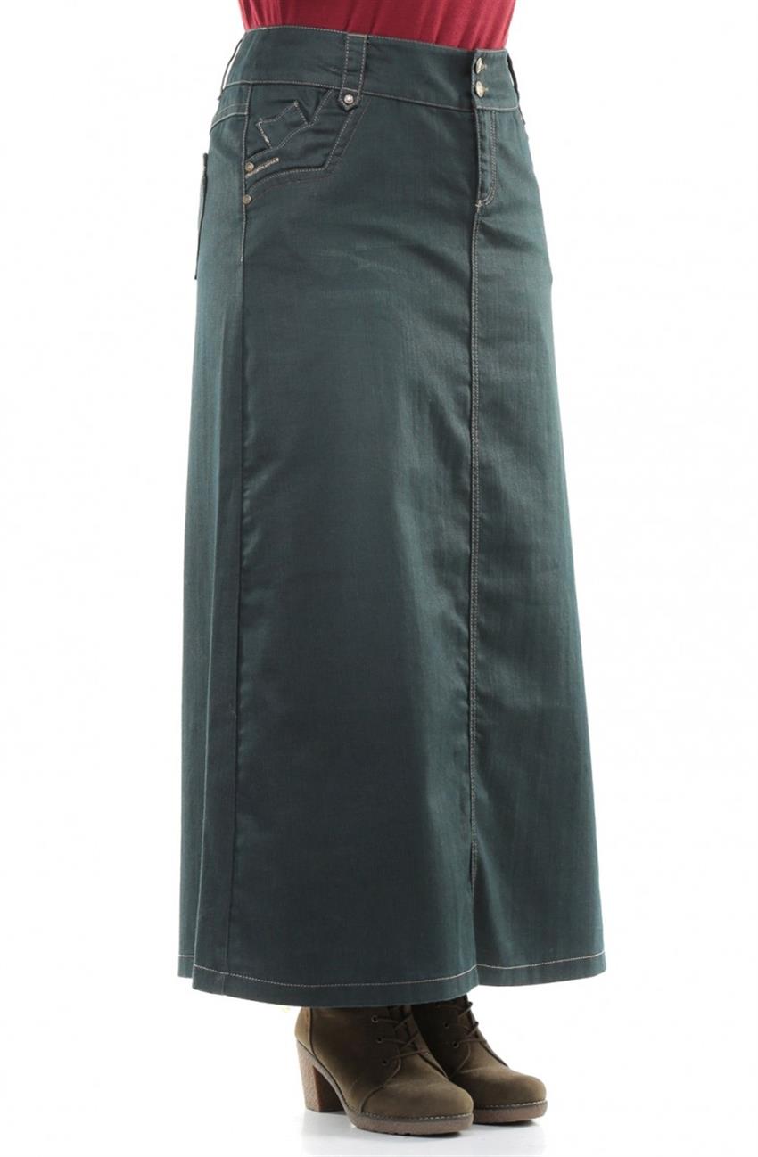 Jeans Skirt-Koyu Green 2026B-22