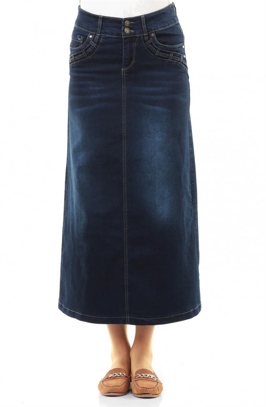 Jeans Skirt-Navy Blue 2054-17