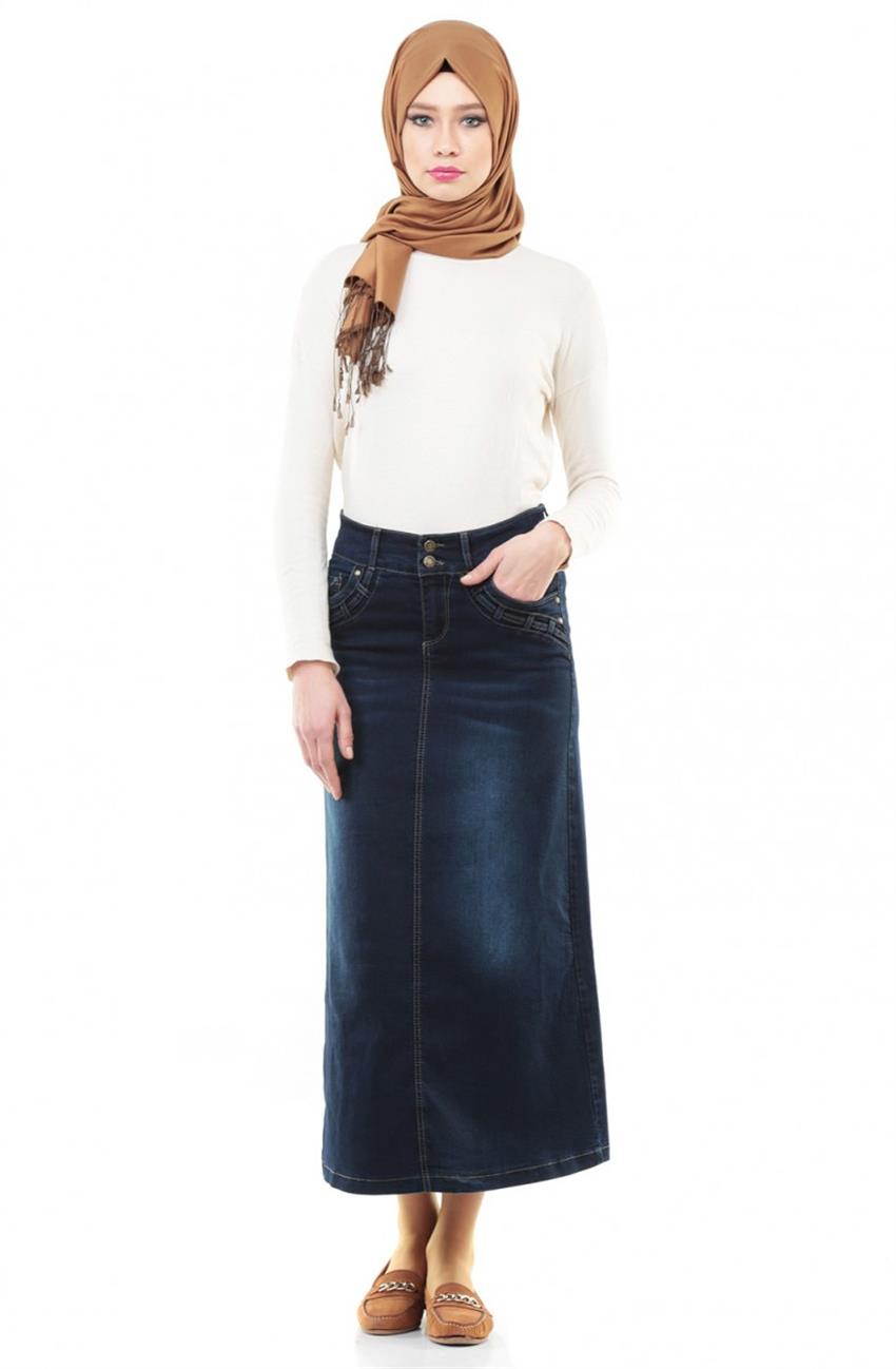 Jeans Skirt-Navy Blue 2054-17