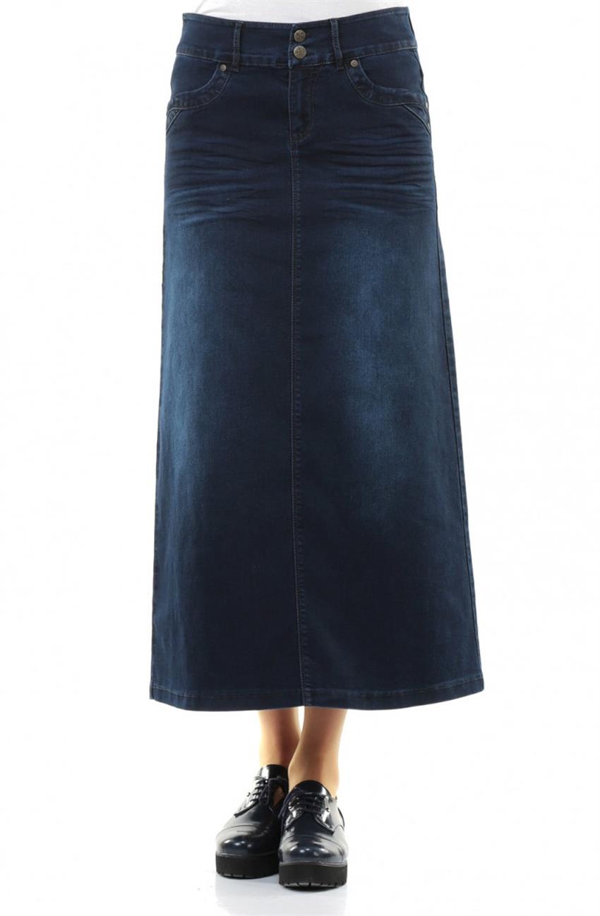 Jeans Skirt-Navy Blue 2081-17