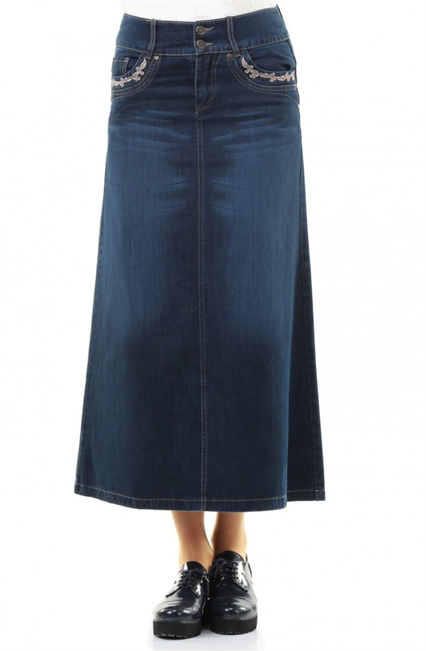 Jeans Skirt-Navy Blue 2068-17